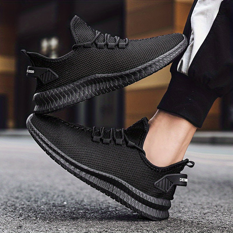 Men's Fashion Trendy Knit Breathable Lightweight Comfy Casual  Sneakers For Sports