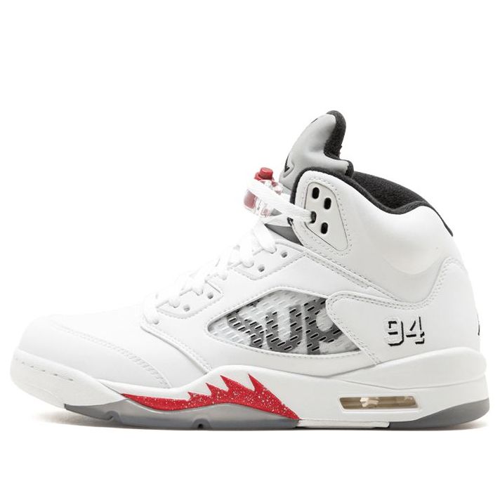 Supreme x Air Jordan 5 Retro 'White'  824371-101 Epochal Sneaker